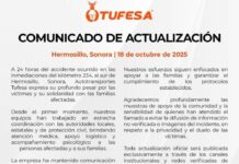 Tufesa emite nuevo comunicado tras accidente en carretera Guaymas–Hermosillo
