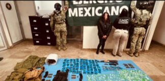 Detienen a mujer armada en Ciudad Obregón, Sonora; aseguran droga y arsenal