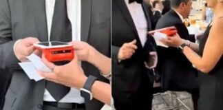 Novios causan polémica al cobrar regalos con terminal bancaria en plena boda: «No aceptamos sobres»